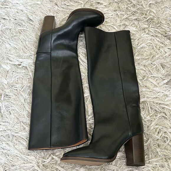 NWOB COS Leather Block Heel Knee-High Pull On Boots in Black SOLD OUT EU38/ US7 - Picture 7 of 16
